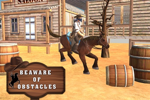 Wild Horse Run Simulator: Cowboy Horse stunt & jumping game in real wildwest city screenshot 4