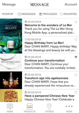 La Mer Hong Kong Mobile App screenshot 2