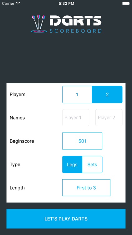 Darts Scoreboard X01