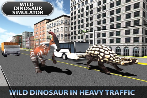 Wild Dinosaur City Traffic Race 2016 screenshot 2