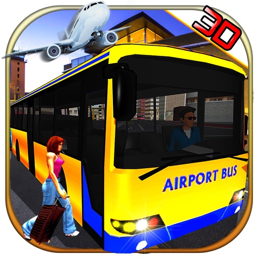 Airport Bus Transport-er Driving Sim-ulator Icon