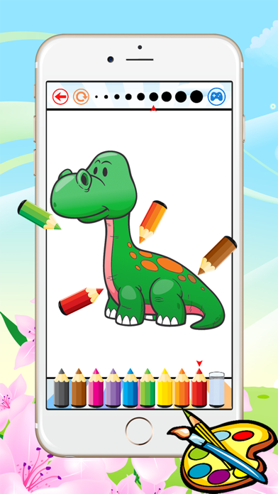 Dinosaur Dragon Coloring Book - All In 1 Dino Drawing, Animal Paint And Color Games HD For Good Kid iPhone screenshot