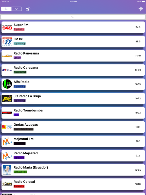 Radio -Radios Del Ecuador - Ecuador Radio iPad screenshot 3 - Music app