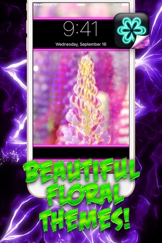 Neon Flower Wallpapers Free – Glow.ing Background Picture.s and HD Lock Screen Themes screenshot 4