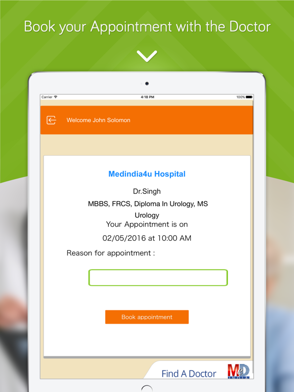 Find-a-Doctor iPad screenshot