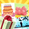 Feliz cumpleaños - Tarjetas de cumpleaños, tarjeta de felicitación & saludos: texto en las imagenes fotos icono