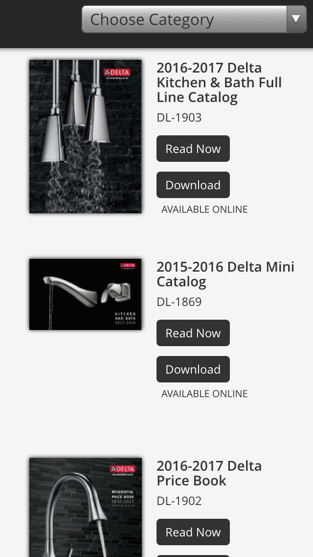 Screenshot #1 pour Delta Faucet Catalogs