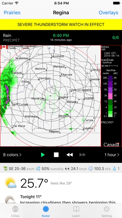 Radar Eh - Canada radar & alerts app using Environment Canada radar data