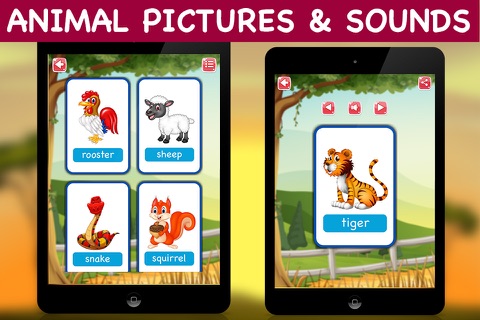 Animals Flash Cards - Educational Animal Games screenshot 2