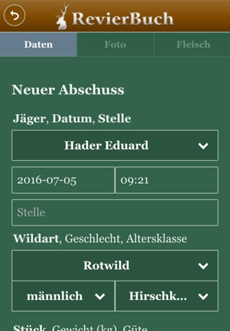 RevierBuch screenshot 2