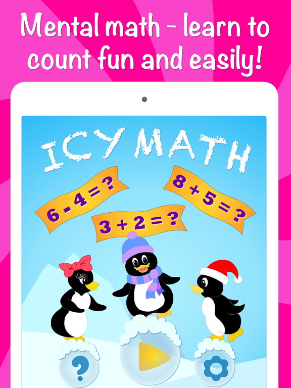 Icy Math Free – 子供と大人、優れた脳のトレーナーと楽しい精神数学のトリックのための加減算ゲーム！のおすすめ画像1