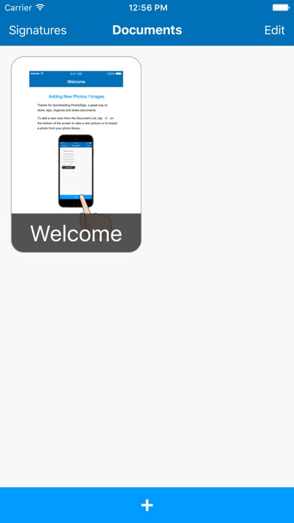 ProntoSign free e signature app. Sign and add text to documents and share them as PDFs.