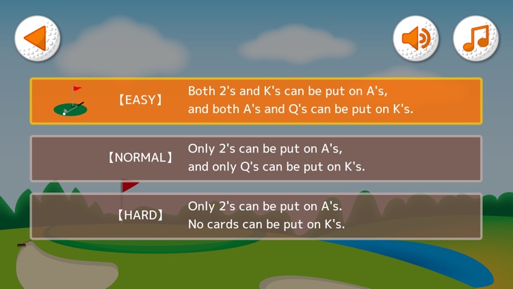 Golf Solitaire - Pick your set of rules and hop straight into the fun!