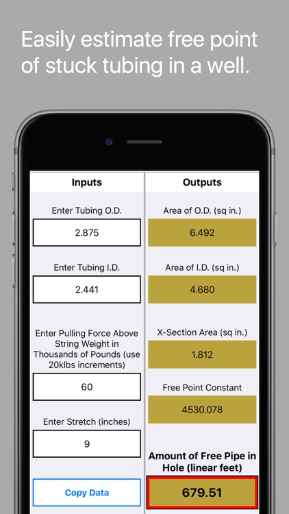 Stuck Tubing Calc