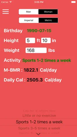 Game screenshot Daily Calorie & BMR Calculator - Diet Plan,Healthy Watcher apk