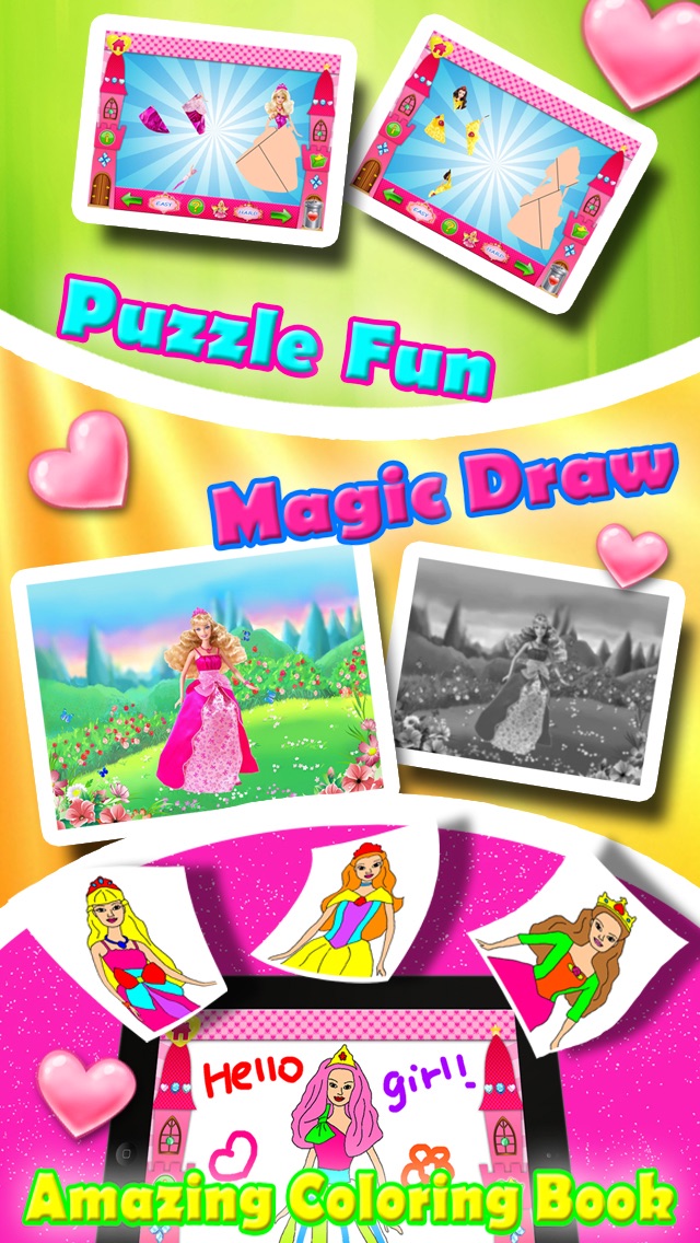 Princess Coloring Book - Kids Puzzle and Drawing Gamesのおすすめ画像2