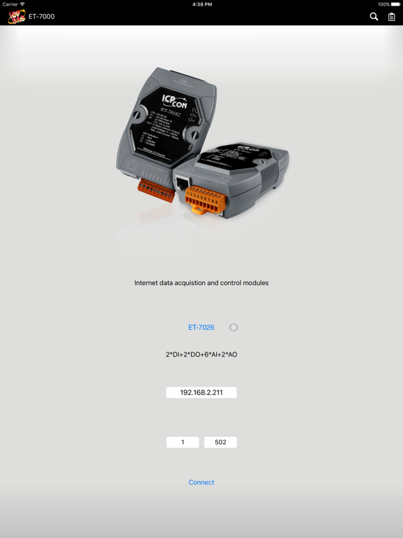 Screenshot #4 pour ET-7000: a Modbus TCP connect tool for the ET-7000/ PET-7000 serious modules of ICP DAS
