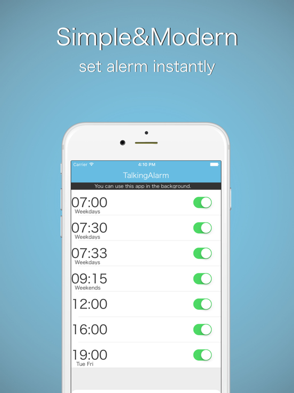 Talking Alarm Clock -free app with speech voice iPad screenshot