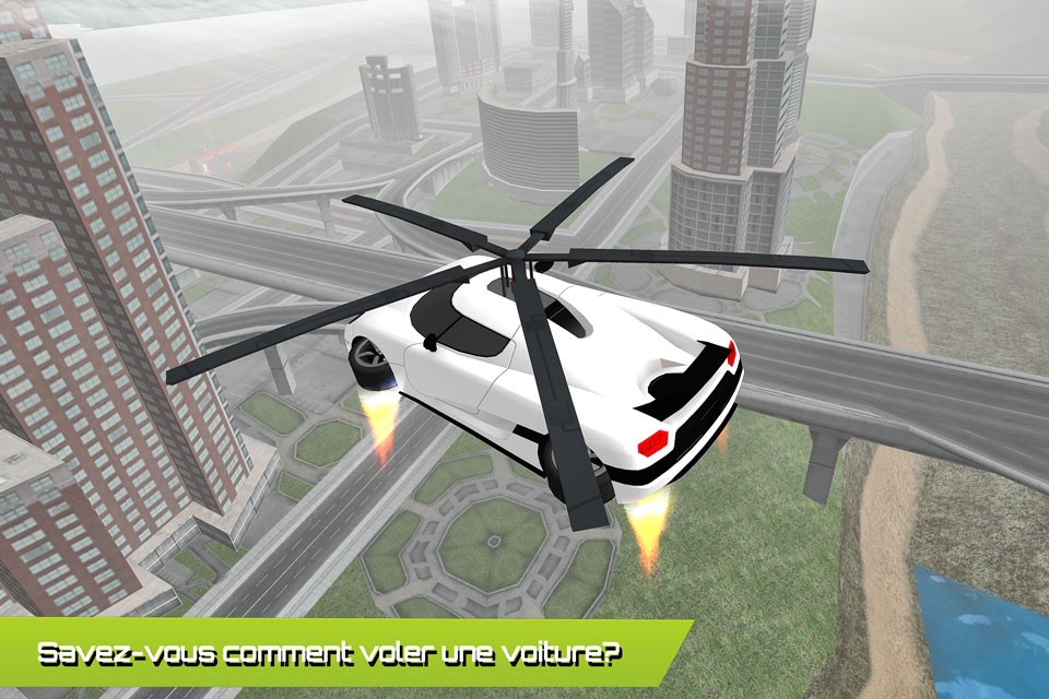 Flying Car Futuristic Rescue Helicopter Flight Simulator - Extreme Muscle Car 3D screenshot 4