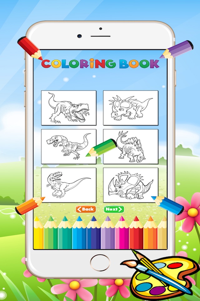 Dinosaur Dragon Coloring Book - Drawing for kid free game, Dino Paint and color games good screenshot 2