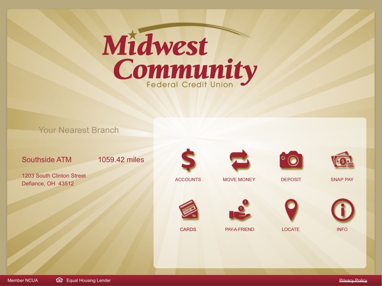 MC Mobile Banking for iPad