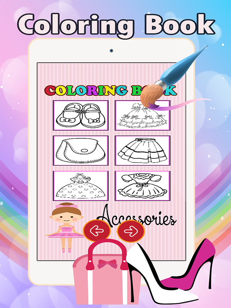 Girl Dress Up Coloring Book: fun with these coloring pages games free for kids screenshot 8