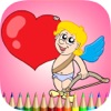 Icon The Valentines Coloring Book: Learn to color and draw Valentine's Day card, Free games for children