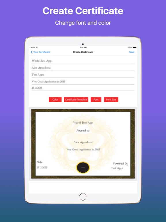 Screenshot #6 pour Create Your Own Certificate Pro