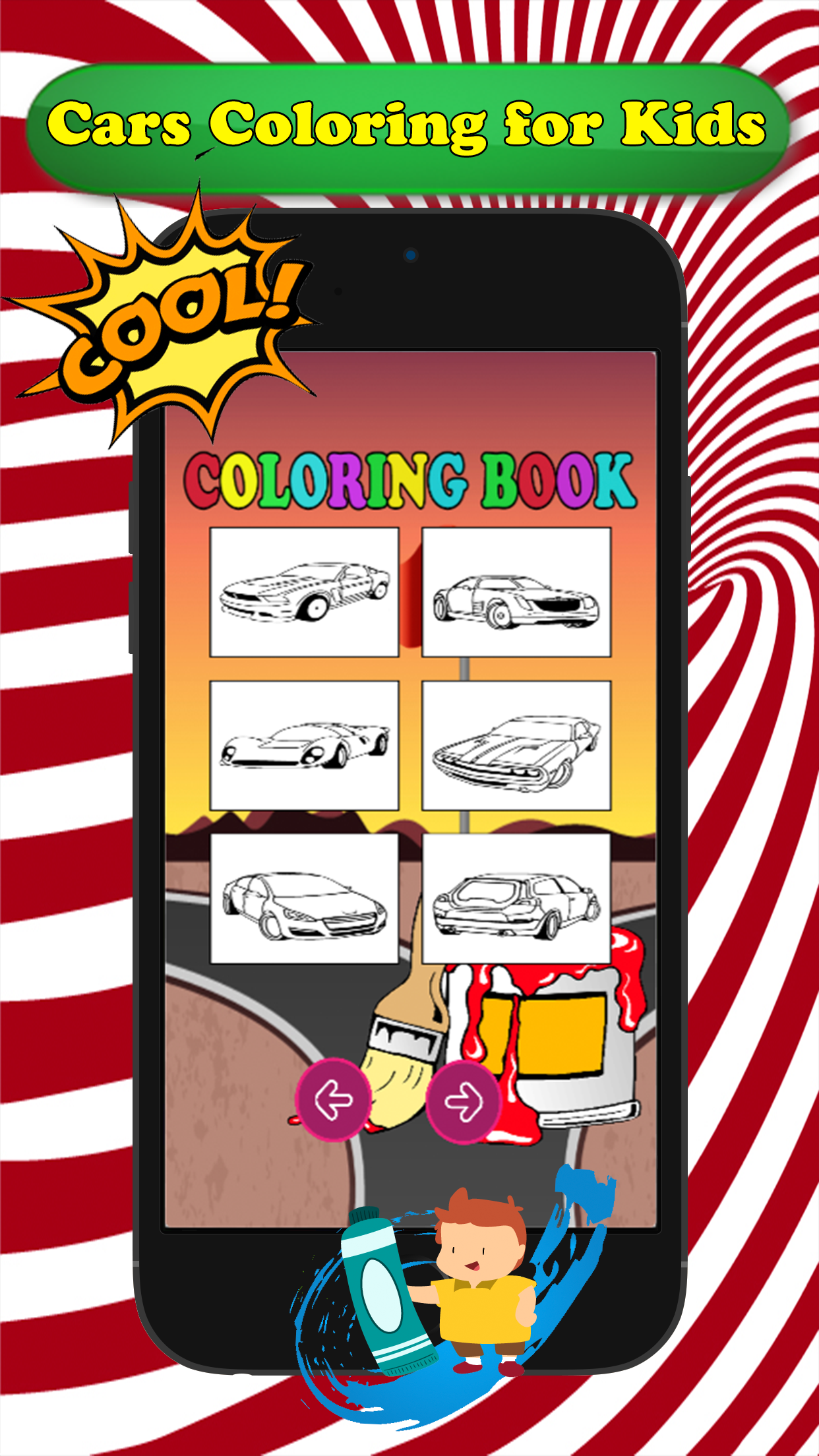 Cars Cartoon Coloring Book - Free Games For Kids screenshot 2