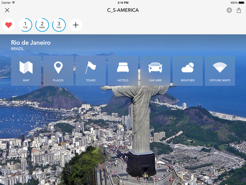 Caribbean & South America Trip Planner, Travel Guide & Offline Map for Bahamas, Cancun, Costa Rica or Rio de Janeiro