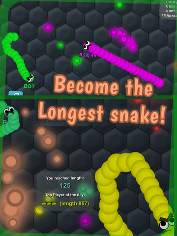 Screenshot #6 pour Slimy .IO: Snake Snither MMO -Run, Eat Color Dot