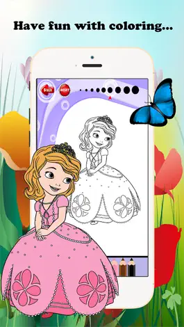 Game screenshot Princess Cartoon Paint and Coloring Book Learning Skill - Fun Games Free For Kids hack