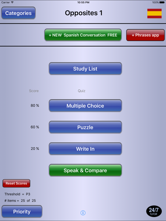 Screenshot #4 pour Spanish Vocabulary 24/7 Language Learning