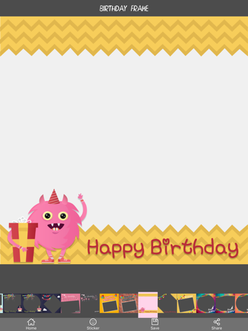 Happy Birthday Frame iPad screenshot 5 - Photo & Video app
