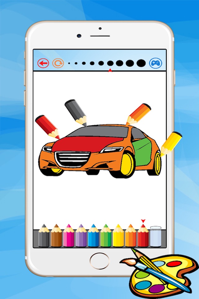 Super Car Coloring Book - Vehicle drawing for kid free game, Paint and color games HD for good kid screenshot 4