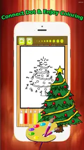 Brain dots Christmas & Santa claus Coloring Book - connect dot coloring pages games free for kids and toddlers any age screenshot #2 for iPhone