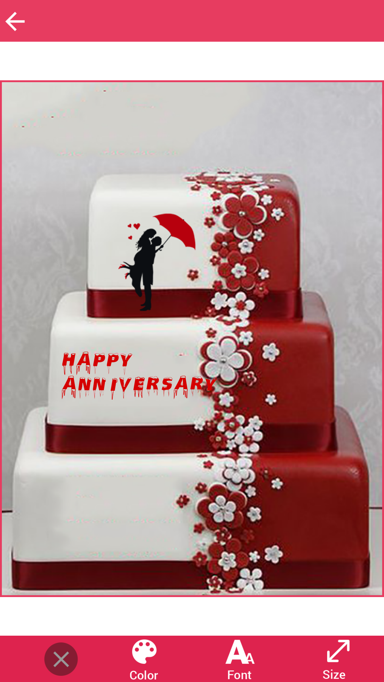 Name On Anniversary Cake