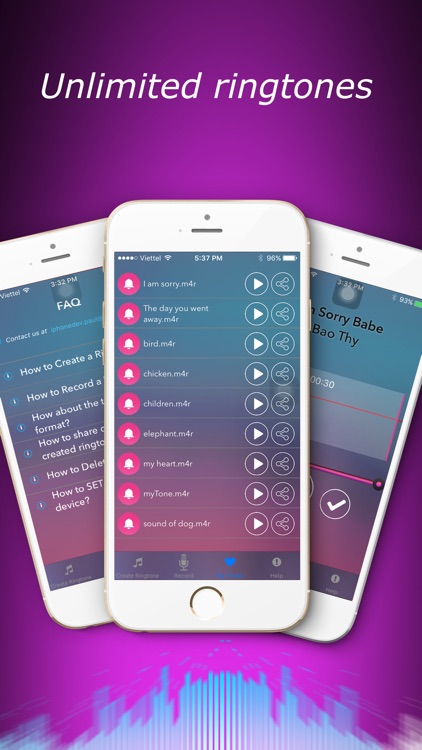 Unlimited Tones: Create ringtones from music, voices