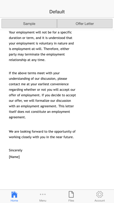 Job Offer Letter Screenshot