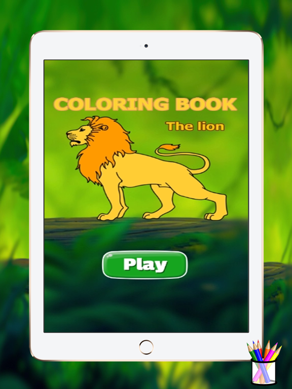 lion coloring book iPad screenshot
