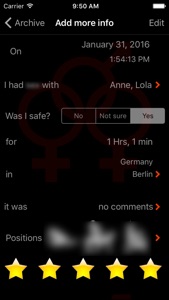 iBoogie - Sex diary and meter screenshot #3 for iPhone