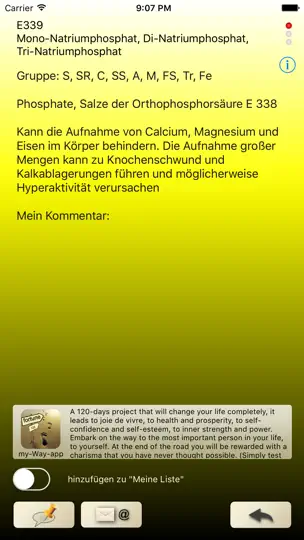 Screenshot von Zusatzstoffe-lite auf dem iPhone 2