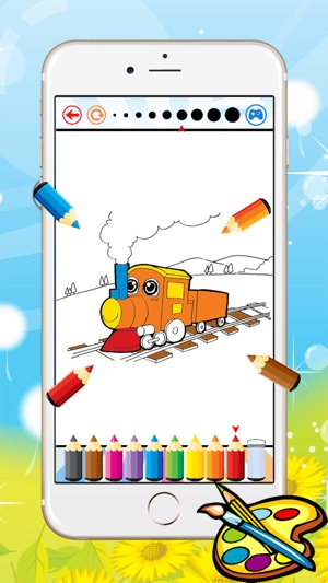 列車著色書的孩子 - 車輛繪製免費遊戲，好遊戲塗料和顏料HD(圖2)-速報App
