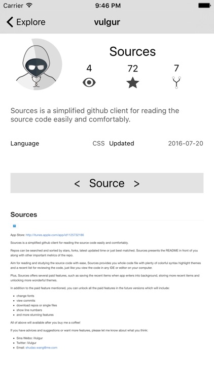 Sources - Simple code viewer for Github