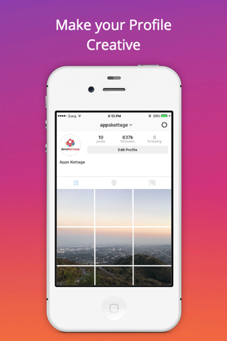 Grid Style for Instagram - Instagrid Post Banner sized full size Big Tiles for IG screenshot 4