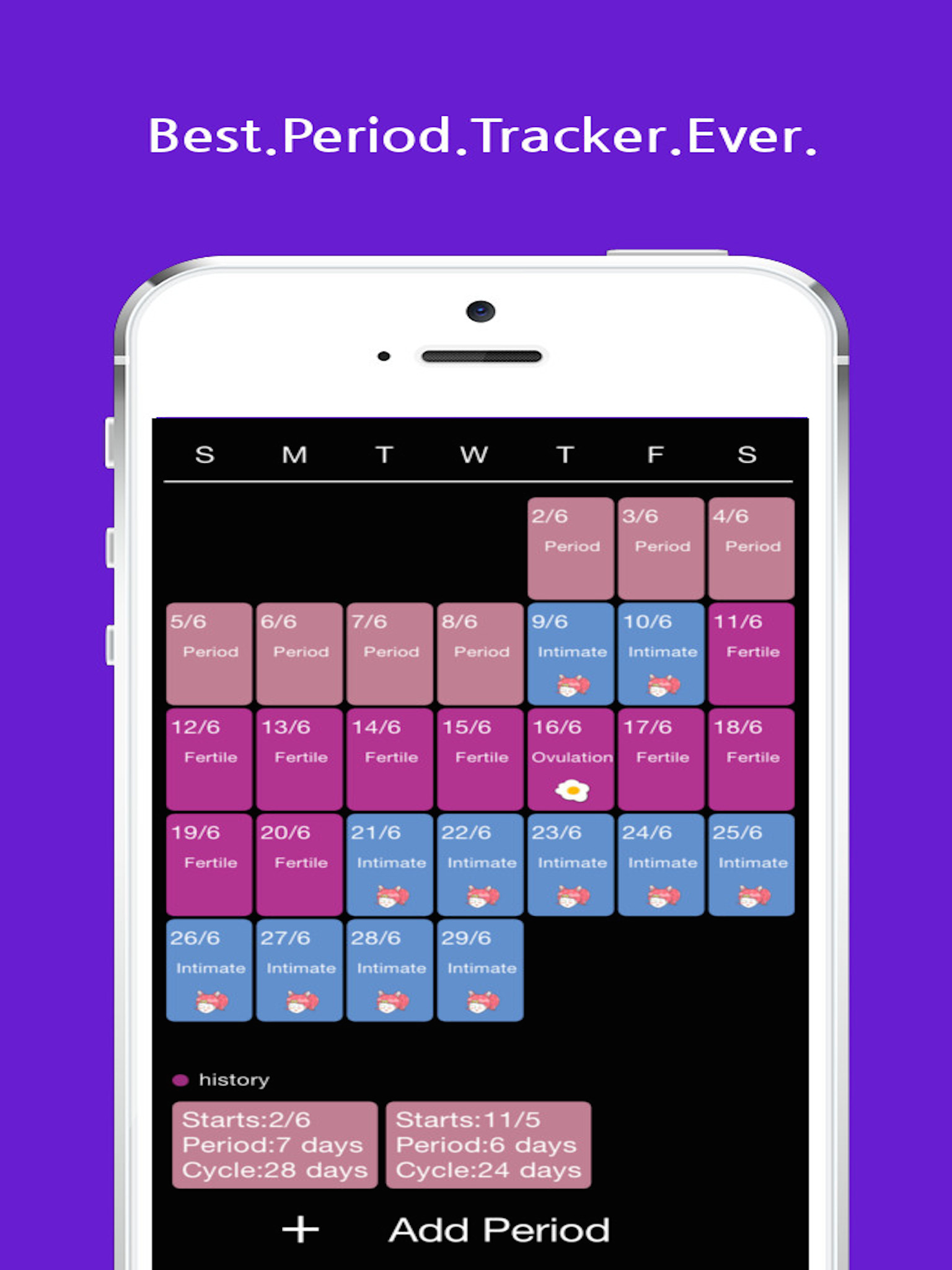 The best Period Tracker-Ovulation Intimate Fertile and Sex Tracker! screenshot 5