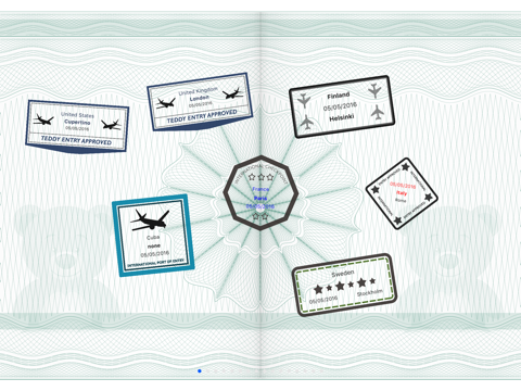 Teddy Bear Passport / Travel Photo Card ID Maker with Travel Stampsのおすすめ画像3