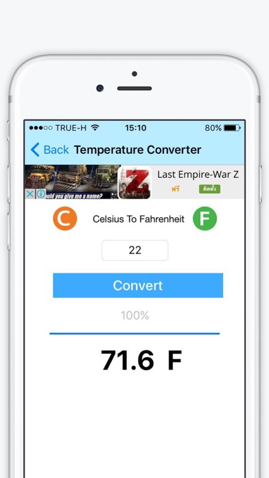TempConvert iPhone screenshot