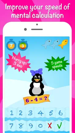 Icy Math Free Addition and Subtraction game for kids and adults good brain training and fun mental maths tricks iPhone image 4