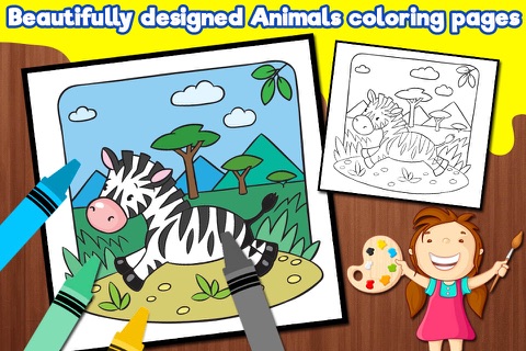 Preschool Education Paint Animals - Free Color Book, Coloring Pages For Kids! screenshot 3
